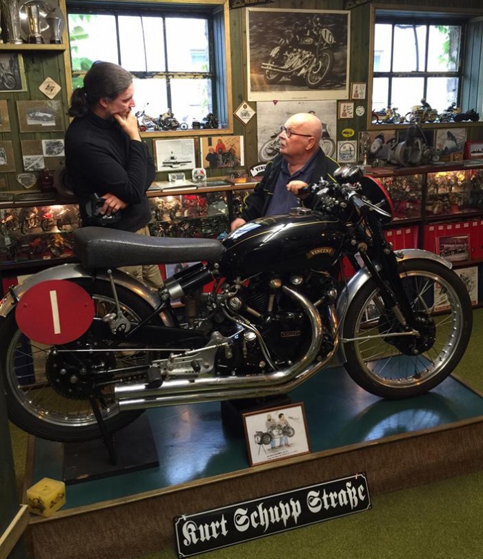 Motorcycle tours in Germany visit to private vincent museum -